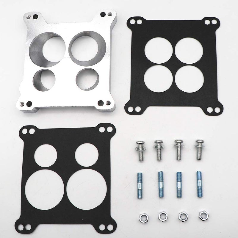KIPA Carburetor Adapter Manifold 2696 Four-Hole Square-Bore to Spread-Bore Replace for Quadrajet Thermo-Quad Manifolds, 0.850 in. Thickness - Image 2